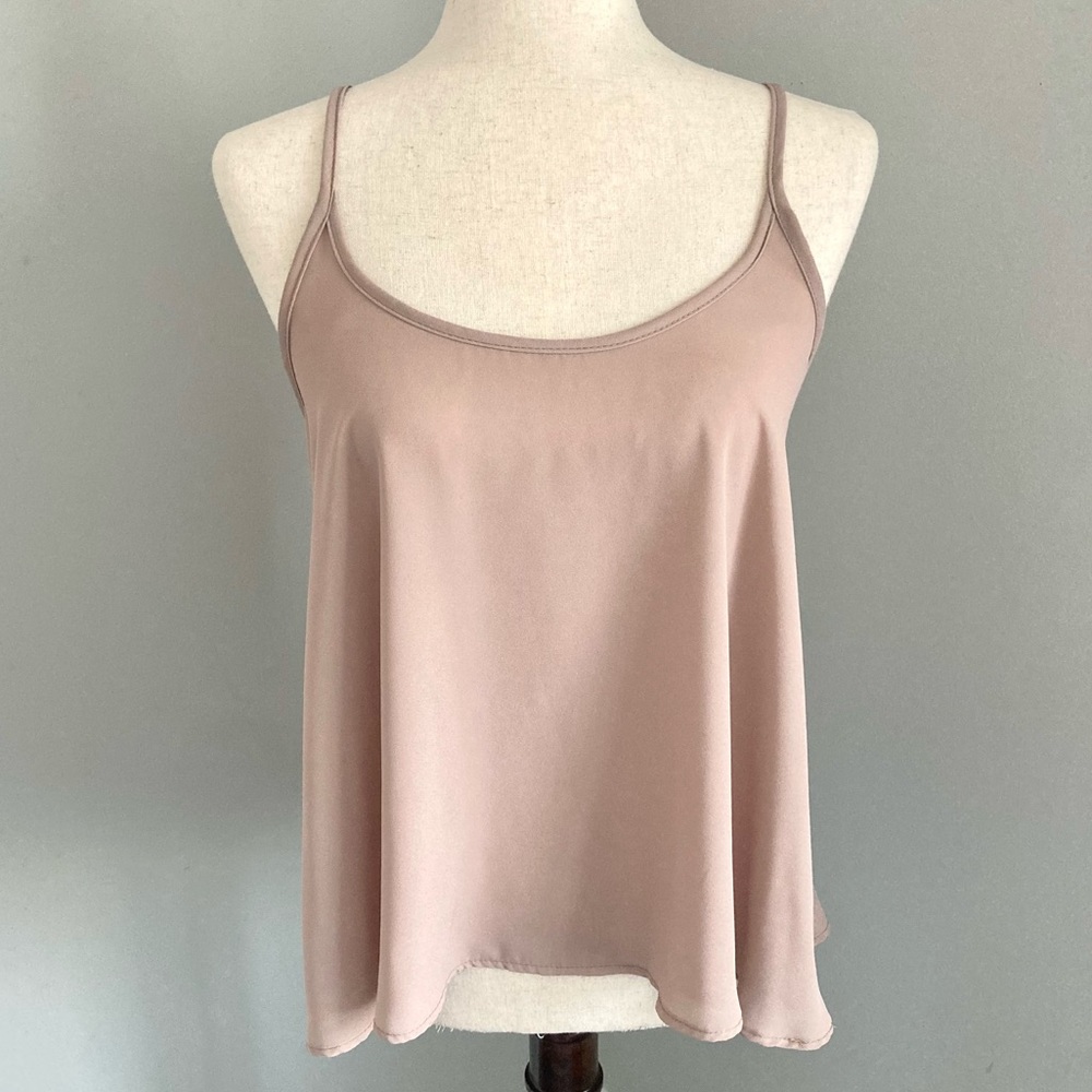 Hippie Love Taupe Flowy Camisole Tank Top size M